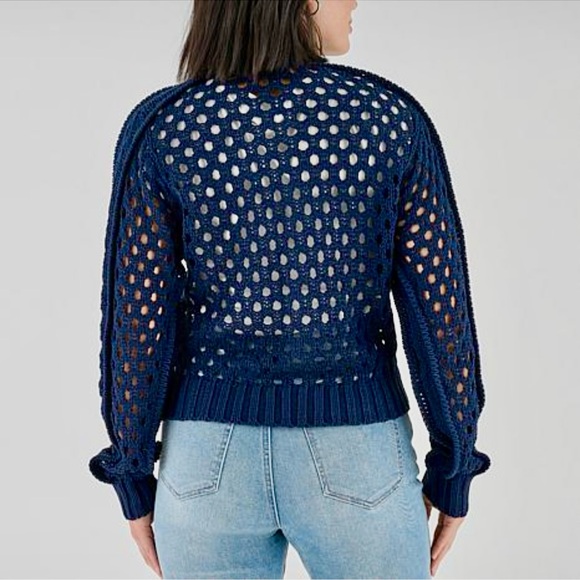 La Joie Crochet Stitch Bomber Jacket - Picture 2 of 8